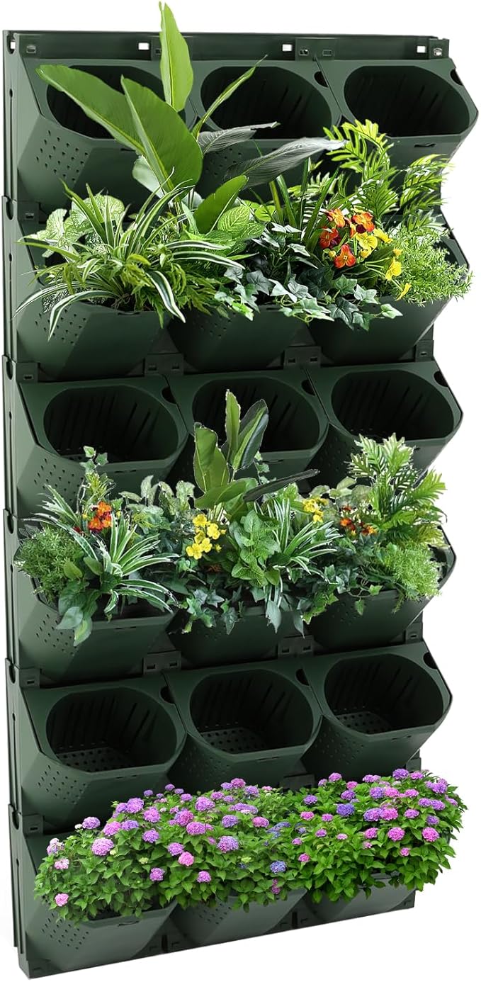 36-Pot Vertical Wall Planter, Modular Stackable Garden by NOLANTISI