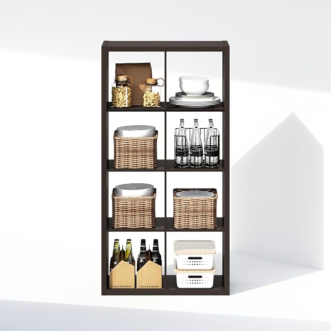Furinno Cubic Extra Thick 8-Cube Closet Organizers and Storage, Dark Oak | 14.6 - Image 6