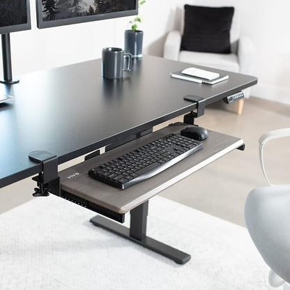 VIVO Large Clamp-on Computer Keyboard and Mouse Under Desk Slider Tray - Image 9
