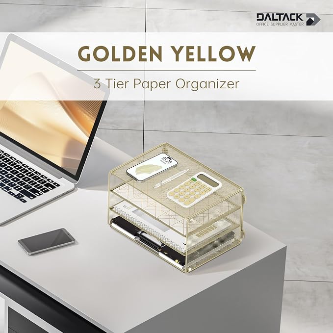 DALTACK 3 Tier Letter Tray Paper Organizer - Image 2