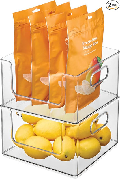 iDesign Stackable Clear Open Front Storage Bin, Easy Access Organizer by iDesign
