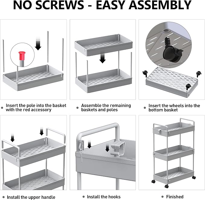 SOLEJAZZ 3 Tier Rolling Storage Cart - Image 7