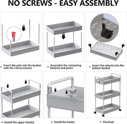 SOLEJAZZ 3 Tier Rolling Storage Cart - Image 7