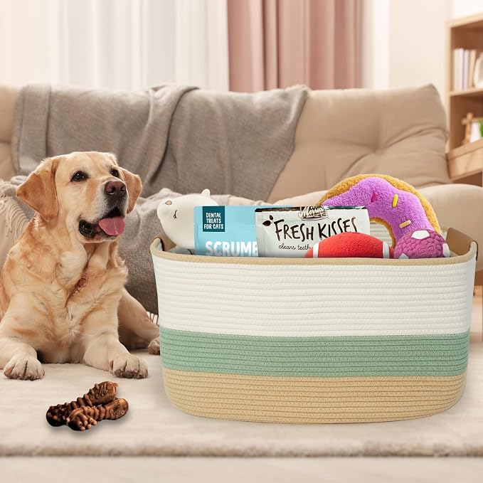 danpinera Large Woven Basket, 108L Rectangular Woven Storage Basket - Image 6