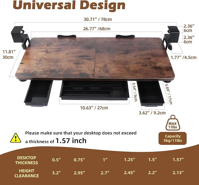 Large 26.77" Keyboard Tray Under Desk - Image 3