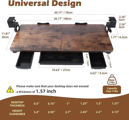 Large 26.77" Keyboard Tray Under Desk - Image 3