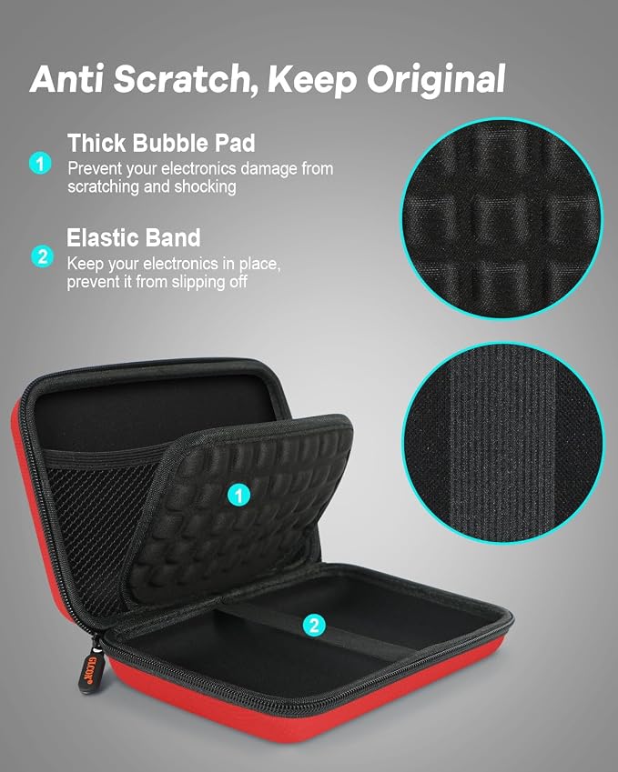 Pure-Red Shockproof Hard Shell Carrying Case - Image 8
