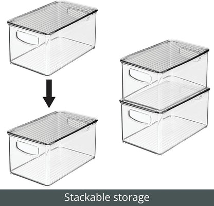 mDesign Plastic Deep Storage Bin Box Container - Image 6