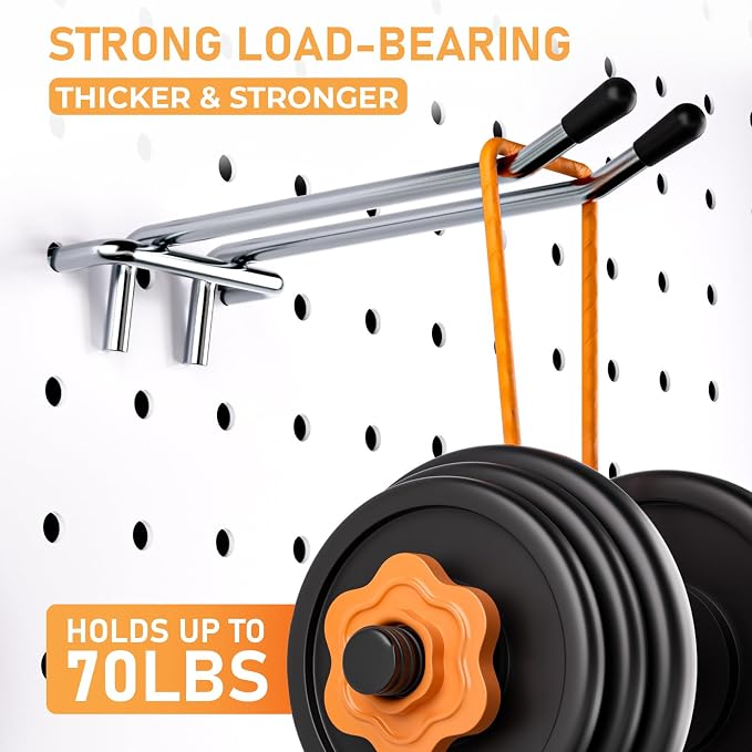 INCLY 176PCS Extra Thick Pegboard Hooks, 1/4" Heavy Duty Metal Peg Board Hooks - Image 5