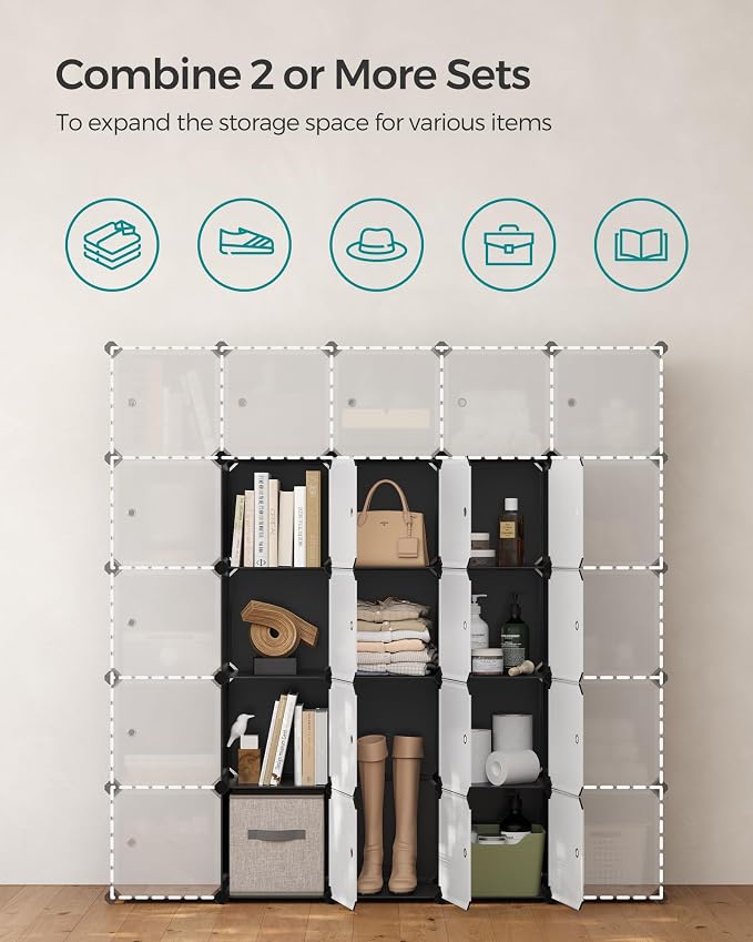 SONGMICS Cube Storage Organizer, 12-Cube Closet Storage Shelves, Modular - Image 6
