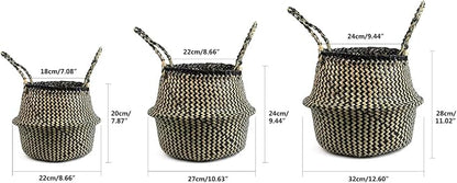 Woven Seagrass Belly Basket for Storage, Picnic and Groceries - Image 2