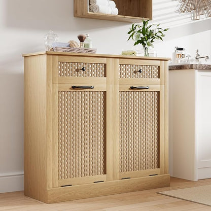 Double Tilt Out Laundry Hamper Cabinet, 10 Gallon Laundry Cabinet - Image 4