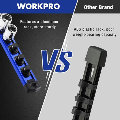 WORKPRO Magnetic Socket Organizer, 1/2-Inch Drive Aluminum Alloy Socket Rail - Image 4