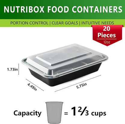 [20 value pack single one compartment 12oz MINI Meal Prep Food Storage - Image 2