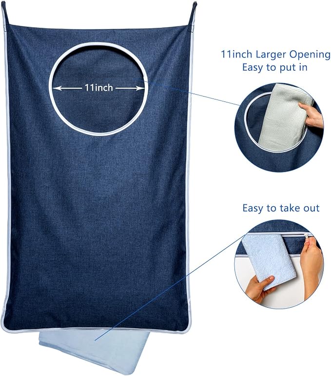 KEEPJOY 2 Pack Large Hanging Laundry Hamper Bag, 35x21.6 Inch Oversized Clothes - Image 3