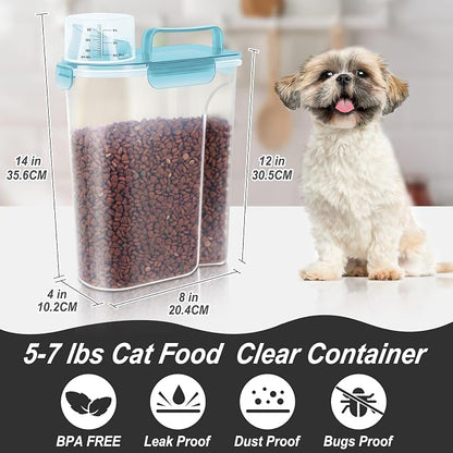 5-7Lbs Cat Dog Storage Container, Portable Pet Food Containers - Image 4