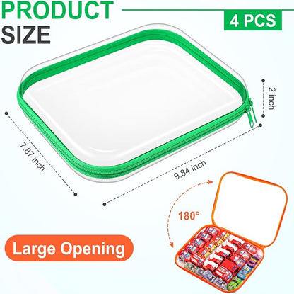 Hoolerry 4 Pcs Hard Clear Zipper Case Makeup Bags Plastic Pencil Pouch - Image 2