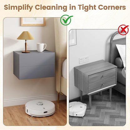 KOMFOTT Floating Nightstand Set of 2, Wall Mounted Night Stand - Image 8