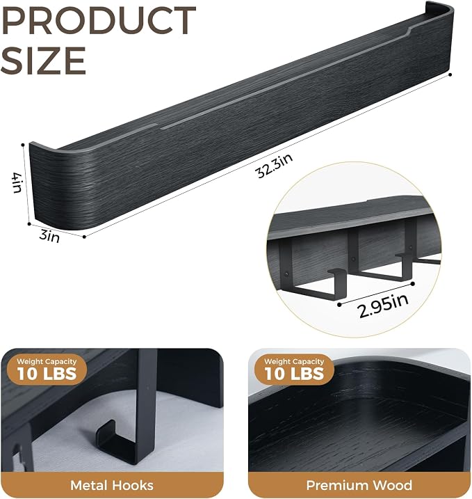 Wall Coat Rack Floating Shelves Modern Coat Rack Wall Mount - Image 2