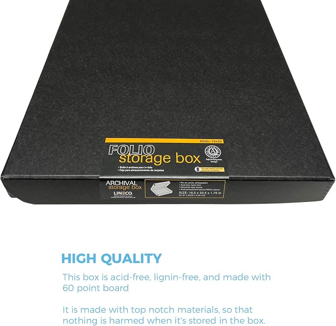 Lineco Clamshell Archival Storage Box, 16.5x20.5x1.75 Inch, Organize and Store - Image 3