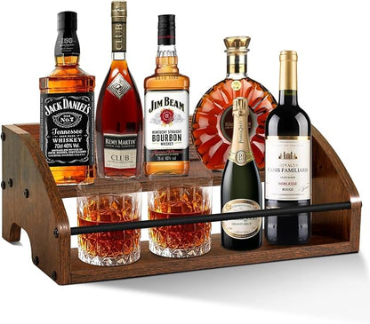 Wooden Countertop Organizer- Liquor Bottle Display Shelf, Coffee Syrup Rack - Image 9