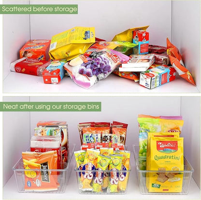 Snack Organizer for Pantry Shelf, 8 Pack Clear Plastic Pantry Storage Bins - Image 6