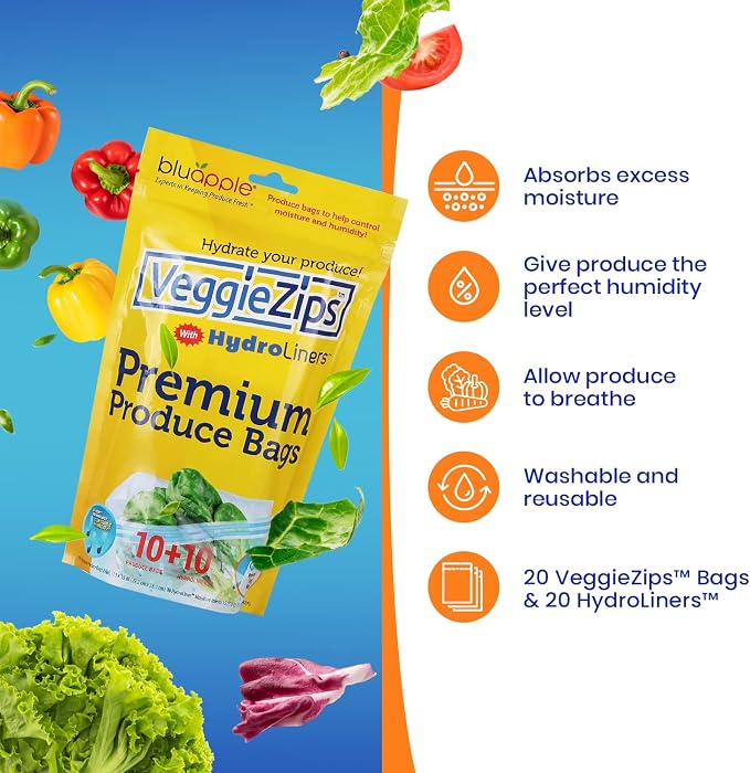 Bluapple VeggieZips Premium Produce Storage System - Image 3
