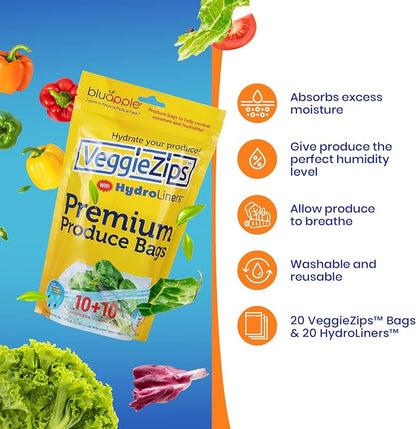 Bluapple VeggieZips Premium Produce Storage System - Image 3