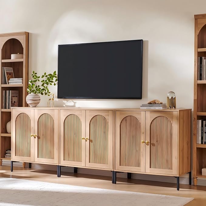 IFGET 92.63" W Modern Arched Sideboard Buffet Cabinet - Image 8
