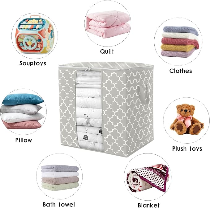 WISELIFE Storage Bags 8 Pack/100L Large Blanket Clothes Organization and - Image 7