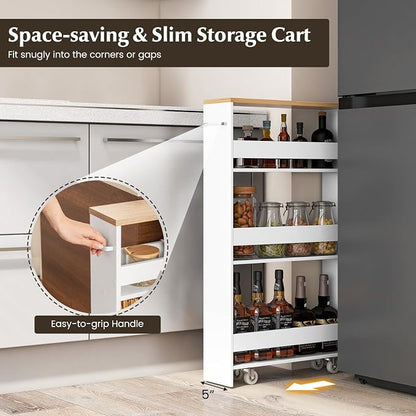 LOKO Slim Storage Cart, 4-Tier Rolling Cart - Image 8
