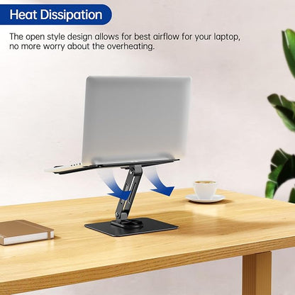 BESIGN LS12 Laptop Stand with 360° Rotating Base, Ergonomic Adjustable Notebook - Image 3