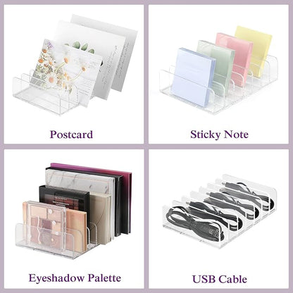 Lolalet Clear Acrylic Makeup Palettes Organizer, Divided Sections Stand Rack - Image 7