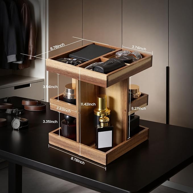 EXIN DECHEN Cologne Organizer for Men, Cologne Stand, 3 Tier Wooden Perfume - Image 2