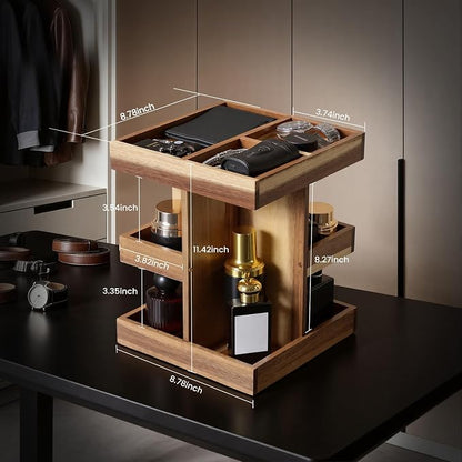 EXIN DECHEN Cologne Organizer for Men, Cologne Stand, 3 Tier Wooden Perfume - Image 2