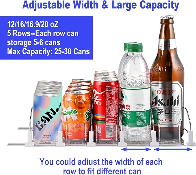 Drink Organizer for Fridge, 16.5” D Soda Can Fridge Drink Organizer, - Image 5