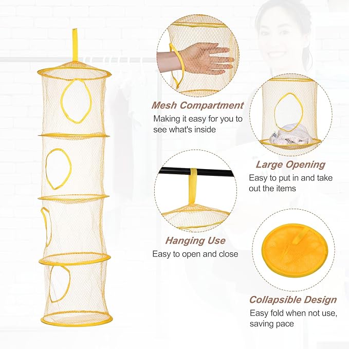 uxcell 2Pcs Mesh Hanging Storage Basket - Image 3