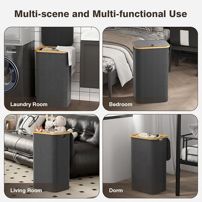 Bathola Laundry Hamper with Lid, Laundry Basket with Removable Bag, - Image 7