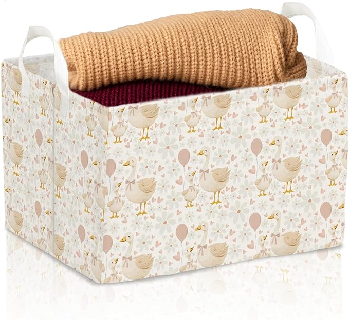 A New Silly Goose Storage Basket, Cute Waterproof Canvas Toy Storage Box by Unknown