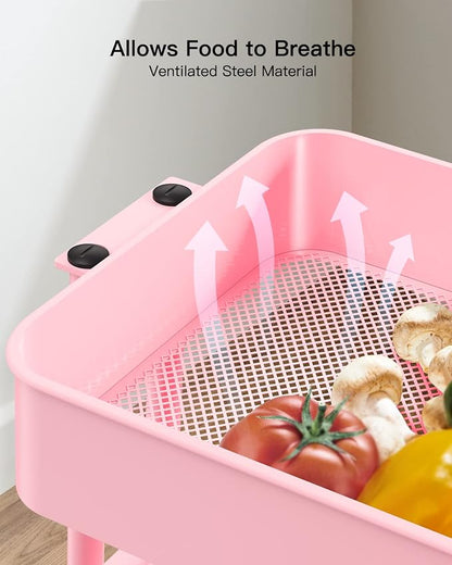 Pipishell 3-Tier Metal Rolling Utility Cart, Heavy-Duty Storage Cart - Image 5