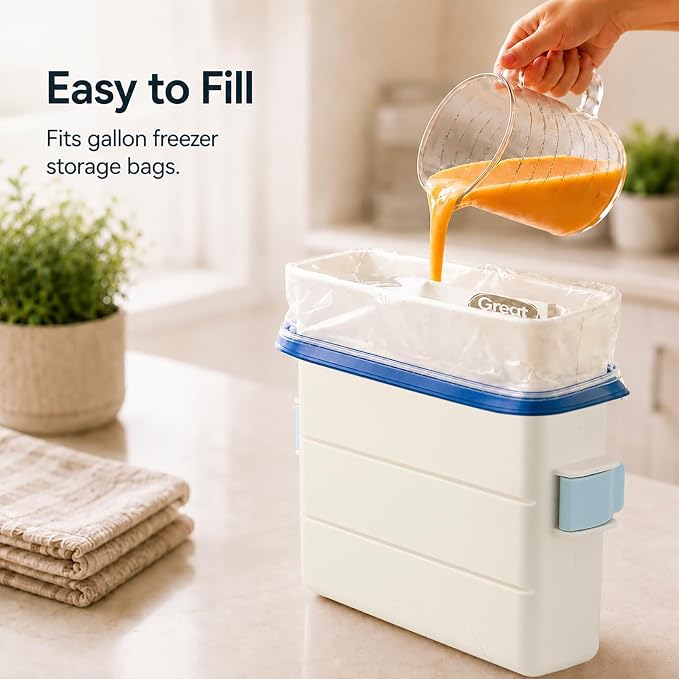 Freezer Food Block Maker, 6-Cup Freezer Bag Holder - Image 4