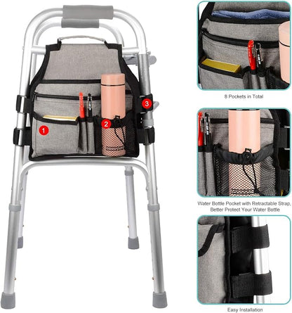 supregear Side Walker Bag, Walker Accessories Bag w/Cup Holder, Folding Walker - Image 4
