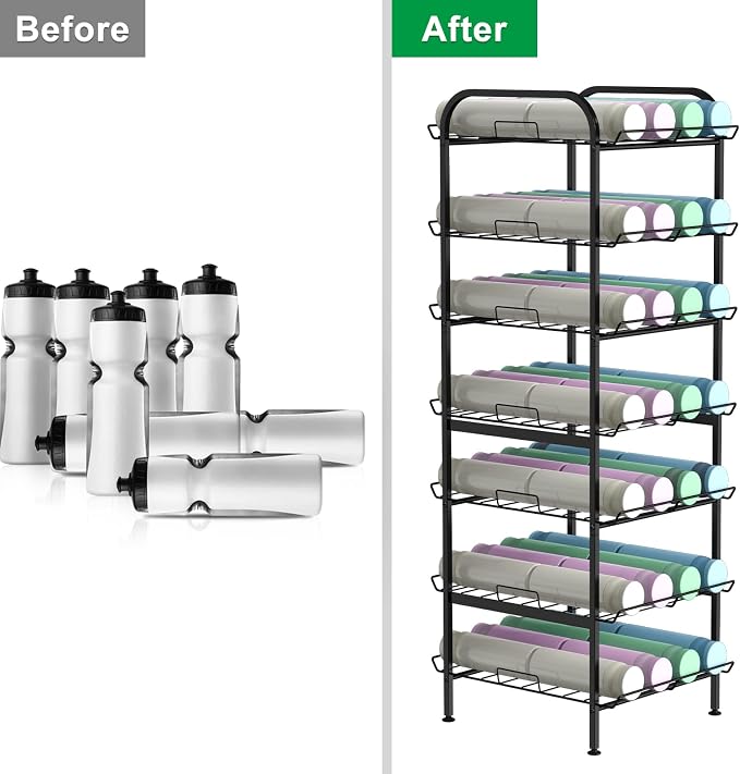 BTY Water Bottle Organizer 7 Tier Freestanding Water Bottle Storage Organizer - Image 4