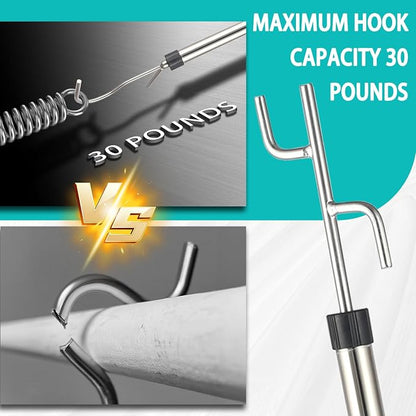 Clothes Hook Pole Heavy Duty, 32 to 80In Retail Clothing Hook Pole | Extra Long - Image 4