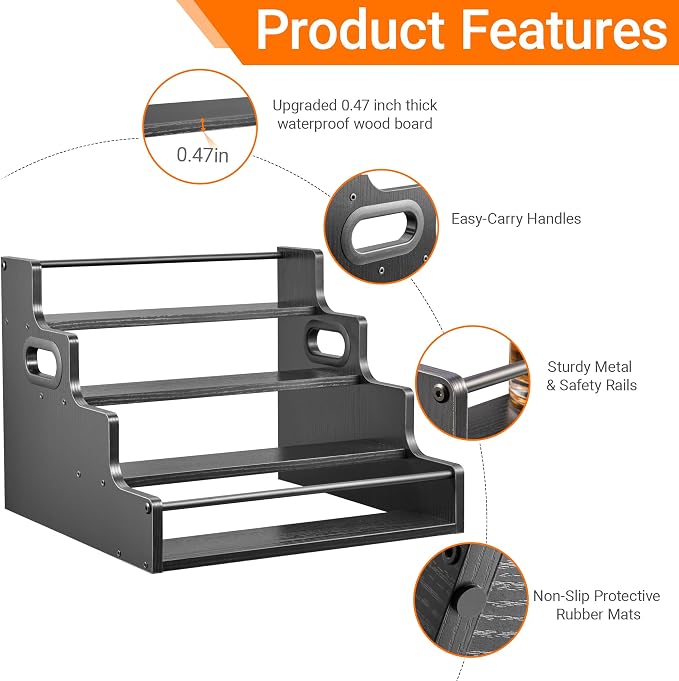 4-Tier Liquor Bottle Display Shelf, Coffee Syrup Rack Organizer, Water Bottle - Image 4