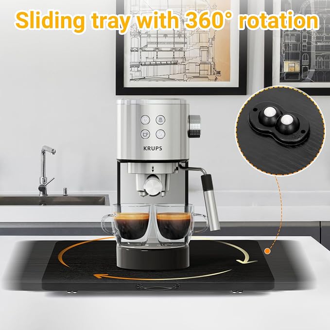 Sliding Tray for Coffee Maker, 360° Rotating Appliance Slider for Kitchen - Image 3