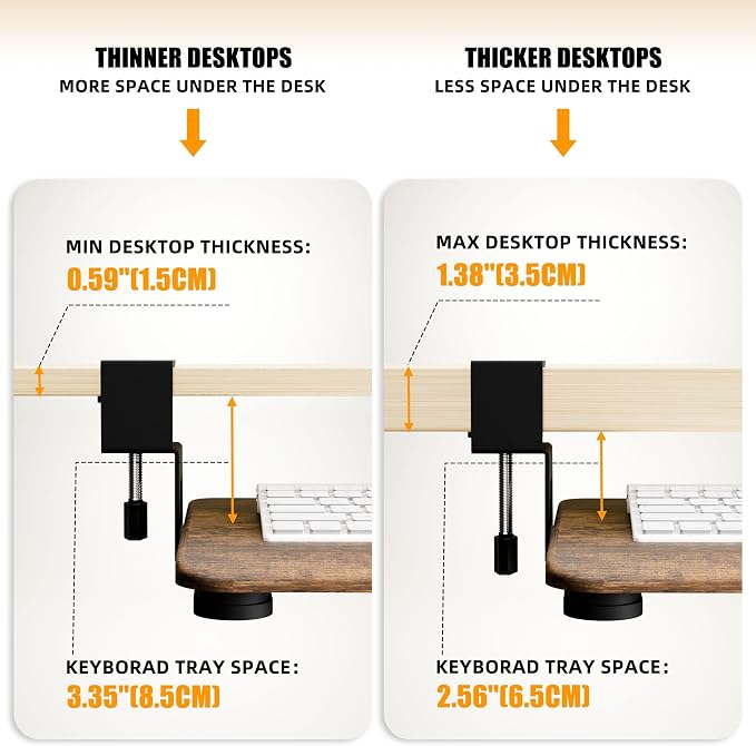 ERGOMAKER Keyboard Tray Under Desk, Pull Out Keyboard Tray - Image 4