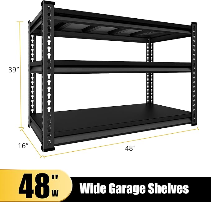 48" W Garage Shelving Heavy Duty, 1500LBS Loads Shelving Units and Storage Racks - Image 3