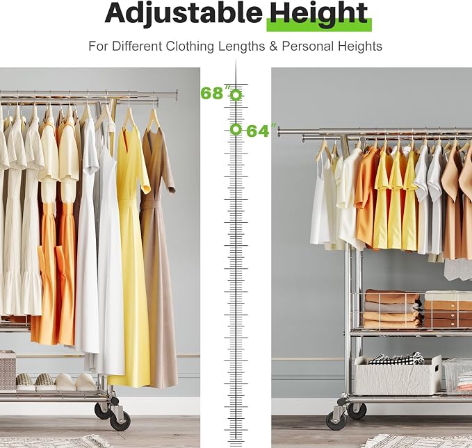 HOKEEPER Heavy Duty Clothes Rack Load 625 LBS, Clothing Rack - Image 6
