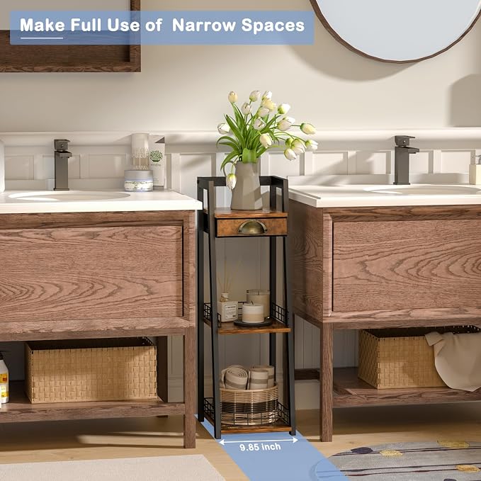 keomaisyto 3-Tier Narrow Bathroom Shelves - Image 9